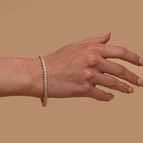 PavoI 14K Gold Plated 4mm CZ Tennis Bracelet | Gold Women's Jewelry Size 6.5-7.5