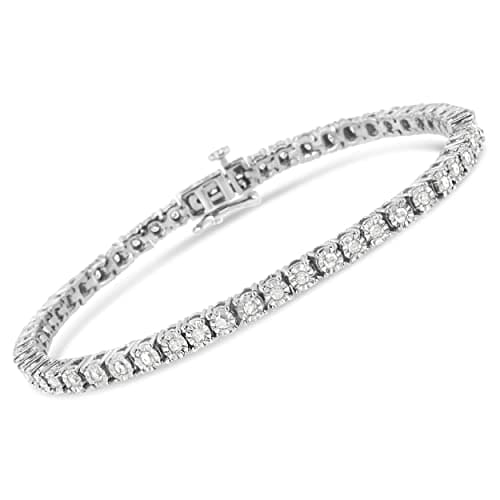 Original Classics 1.0 White Diamond Bezel Tennis Bracelet - I-J Color, I3 Clarity