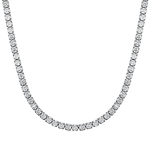 Richsteel Clear/Black 3mm CZ Tennis Chain Necklace for All