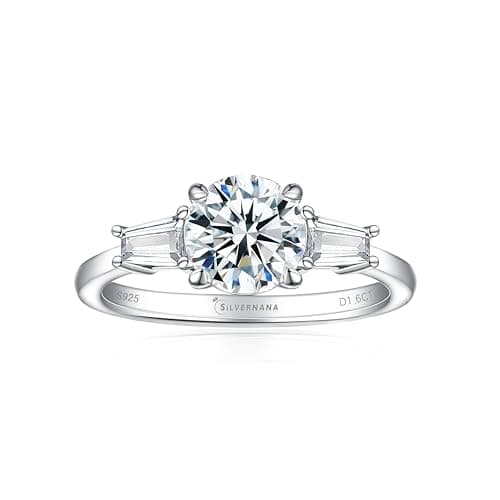 SilverNana Sterling Silver Moissanite Promise Ring for Her D Color VVS1