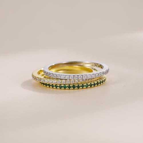 1.5mm Gold Plated Sterling Silver Half Eternity Bands for Women