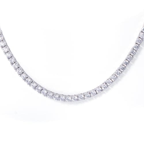 DUALFERV Women's 18K Gold Plated Tennis Necklace & Bracelet, Cubic Zirconia, 3mm, Long Chain