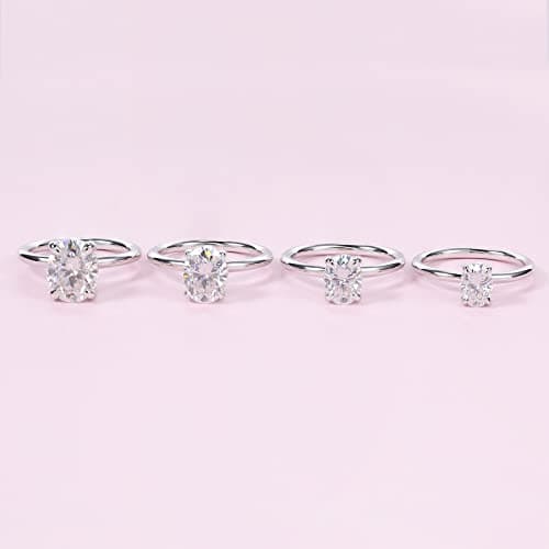 Ladylike Solitaire Moissanite Engagement Ring 1/1.5/2/3CT D Color VVS1 Wedding Ring for Her