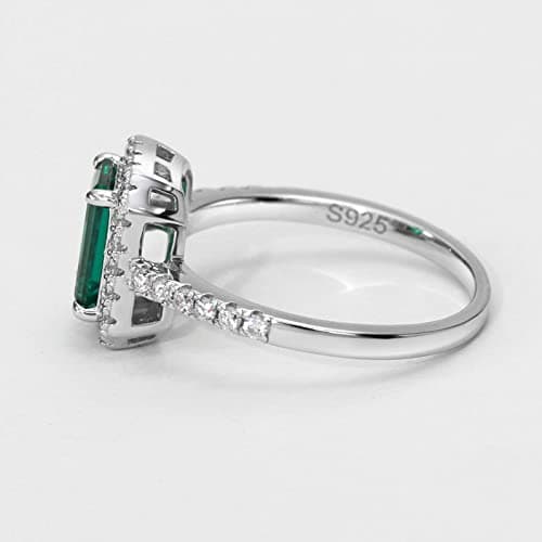 Michooyel S925 1.8ct Lab-created Emerald Ring For Women