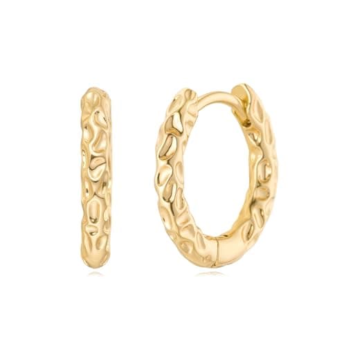 MYEARS 14K Gold Plated Simple Hoop Earrings Hypoallergenic