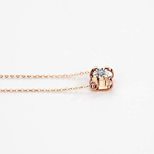 Michooyel 18K Rose Gold Diamond Pendant Necklace for Women