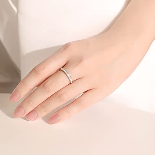 Meissa Meissa 925 Sterling Silver Diamond Channel Ring Gold Size Adjustable