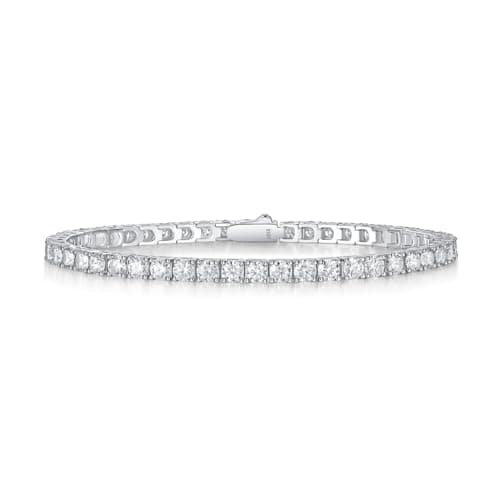 FANCIME 925 Sterling Silver Moissanite Tennis Bracelet 5mm D Color VVS1 Round Cut