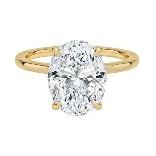 1.5-5 Ct Oval Moissanite Engagement Ring in 10k/14k/18k Gold & SilverHidden Halo (3 Ct Yellow) Gift for Her