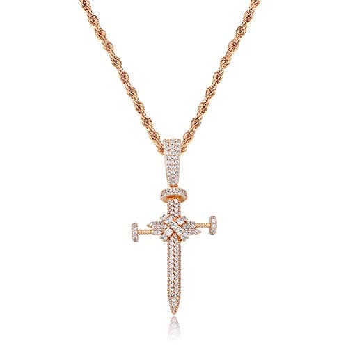 JINAO Hip Hop Iced Out CZ Simulated Diamond Necklace for Men
