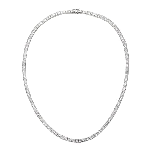 MDFUN 18K Gold Plated 3.0mm Cubic Zirconia Tennis Neck Choker 16-24 inches