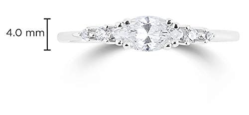 Milla 925 Sterling Silver CZ Cluster Engagement Ring, 14K Gold Plated, Stackable, Hypoallergenic, Comfort Fit