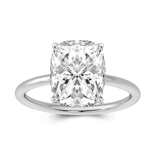 Effinny 3.5ct Elongated Cushion Cut Moissanite Engagement Ring, 925 Sterling Silver