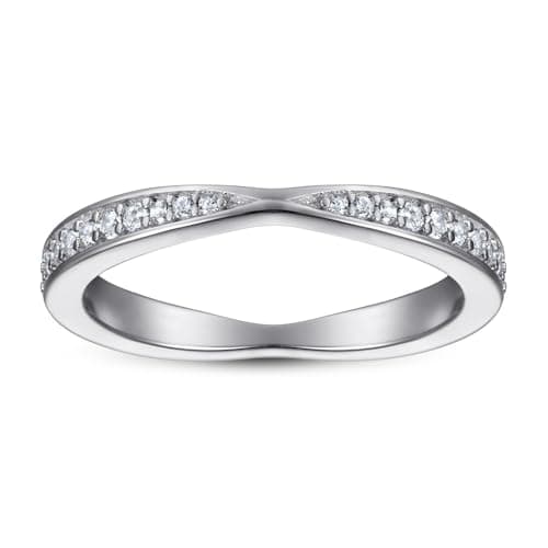 Michooyel Sterling Silver Eternity Cross Ring for Women AA+ CZ