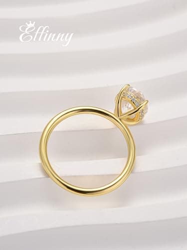 Effinny 2.0ct Moissanite Ova Cut Solitaire Ring, D Color VVS1, 925 Silver