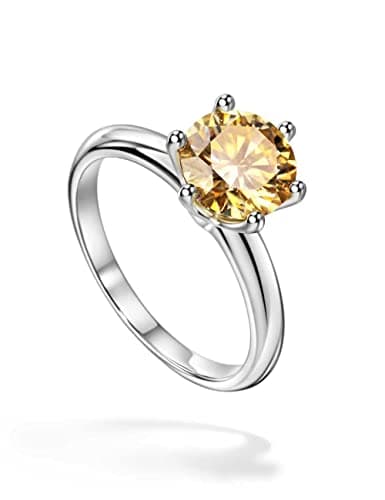 2CT D-E/Crystal AB Moissanite Solitaire Promise Ring for Women