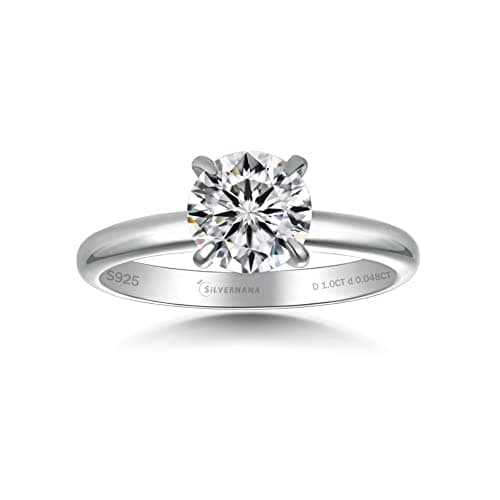 SilverNana Sterling Silver Moissanite Promise Ring for Her D Color VVS1