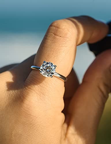 IMOLOVE 1CT D Color VVS1 Moissanite Engagement Ring - Ideal Gift for Women