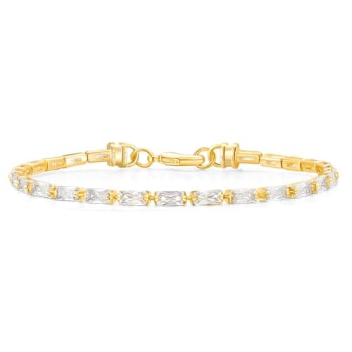 Mameloly Classic 3mm Cubic Zirconia Tennis Bracelet for Women Silver Round Charm