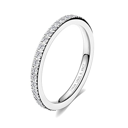 JINEAR 18K Gold Plated CZ Eternity Ring for Women