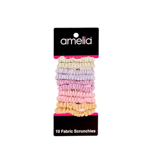 Amelia Beauty 10-Pack Pastels Ribbed Scrunchies – Strong Hold, No-Snag, All Hair Types!