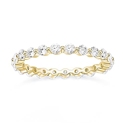 Sure, here's a refined and simplified version of the original title, focusing on the product keywords:

2mm Sterling Silver CZ Full Eternity Wedding Band Ring Sizes 3-13
