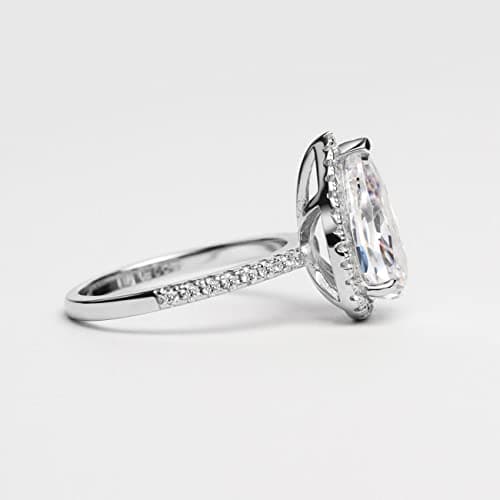 Refined Title: Michooyel S925 3.0ct Pear Cut Engagement Ring for Women