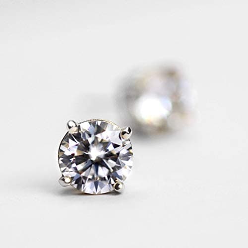 Michooyel Moissanite Stud Earrings D Color VVS1 Round Brilliant Cut 925 Sterling Silver Jewelry