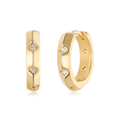 MYEARS 14K Gold Plated Simple Hoop Earrings Hypoallergenic