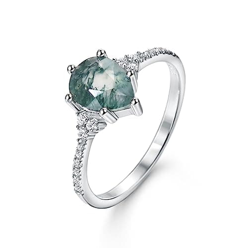 Aquatic Agate Promise Ring - Women's Sterling Silver Jewelry