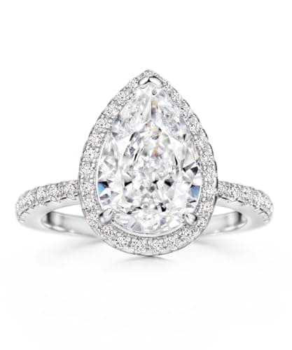 Refined Title: Michooyel S925 3.0ct Pear Cut Engagement Ring for Women