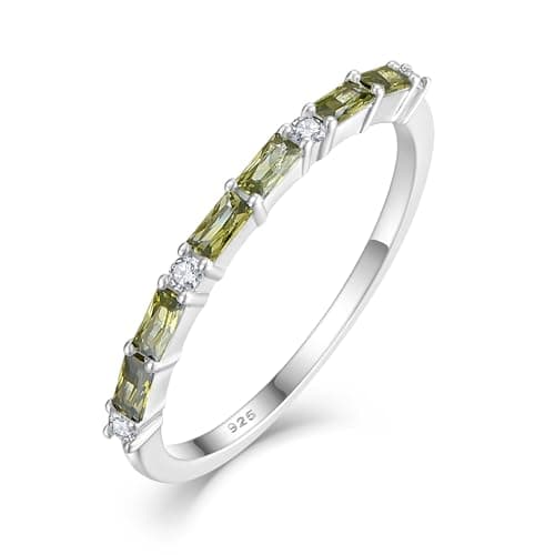 Starchenie 925 Sterling Silver Thin Eternity Birthstone Ring for Women