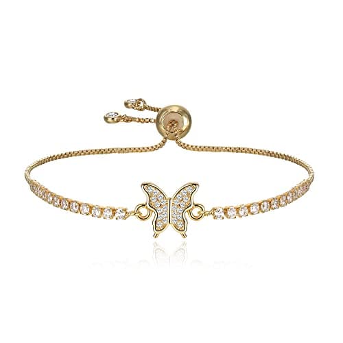 FANZE Classic Women's 14K Gold-Plated 3-5MM CZ Tennis Bracelet