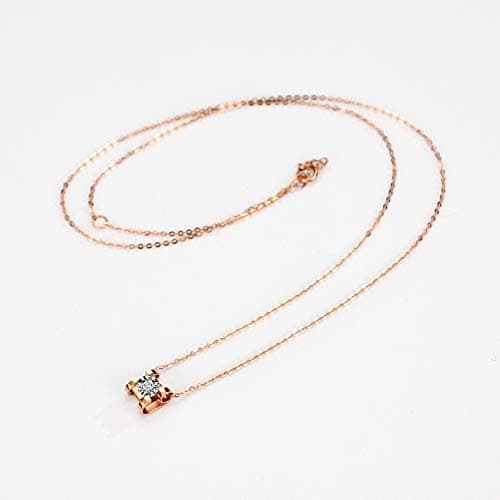 Michooyel 18K Rose Gold Diamond Pendant Necklace for Women