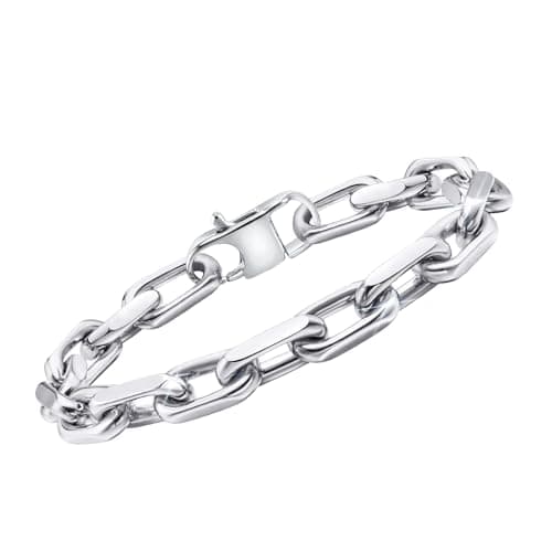VNOX Men's Diamond-Cut Paperclip Bracelet Trends in Chunky Stainless Steel Jewelry
