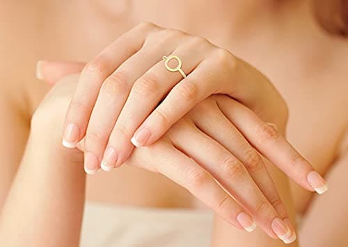 Miabella Italian 925 Sterling Silver or 18K Gold Plated Open Circle Ring for Women
