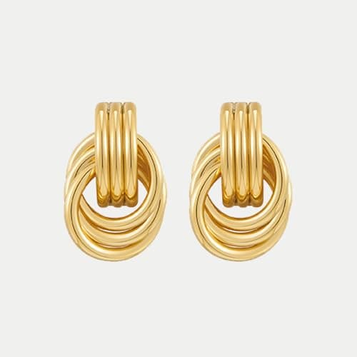 INNERDIVA Gold Circle Stud & Dangle Earrings for Women Jewelry Gift