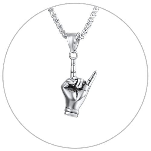 Stainless Steel 18K Gold Plated Rock Music Necklace Adjustable Chain Men Women Teens