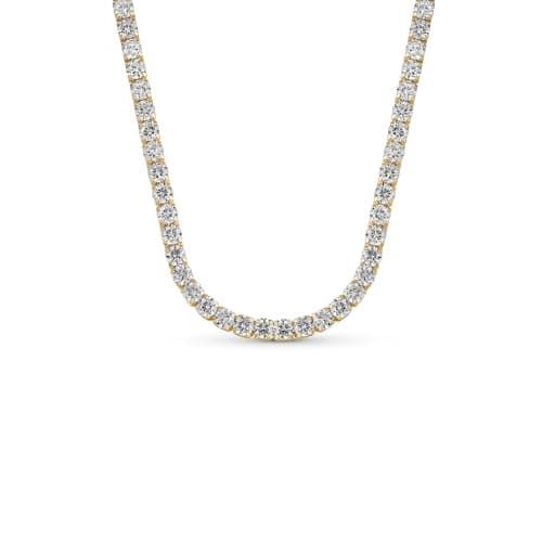 Stunning Silver 14K Gold Plated Rose CZ Bridal Tennis Necklace