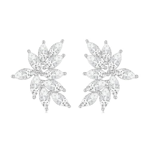 EAMTI Marquise Crystal Dangle Bridal Earrings for Bride and Bridesmaid 925 Sterling