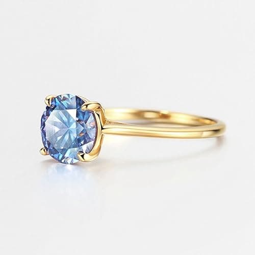 Michooyel 18K Gold Plated Moissanite Engagement Ring for Women
| |0ct PINK/BLUE/GREEN/VIOLET Moissanite Solitaire Promise Ring, Round Brilliant Cut
| VVS Simulated 925 Sterling Silver Rings