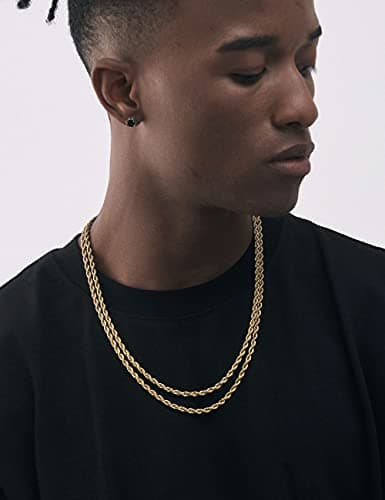 Michooyel 3mm Twist Rope Necklace for Men, Women, Boys and Teens