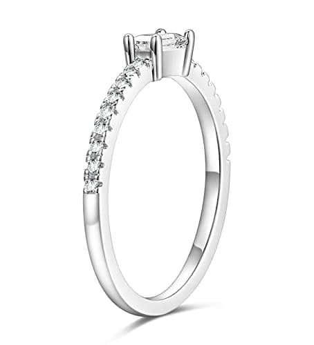 TIGRADE 1.5mm Cubic Zirconia Pave Anniversary Ring for Women