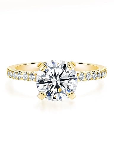 IMOLOVE Moissanite Engagement Ring for Women 1-2CT VVS1 Clarity D Color Promise Ring Size 4-11