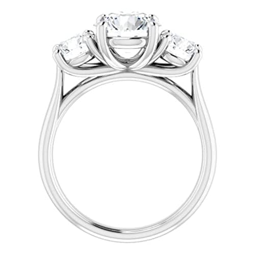 Refined Moissanite Engagement Ring in 10K Solid White Gold for Women