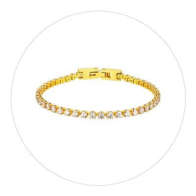 ChainsHouse Classic 3mm Cubic Zirconia Tennis Necklace - Stainless Steel & 18K Gold Plated for Men & Women