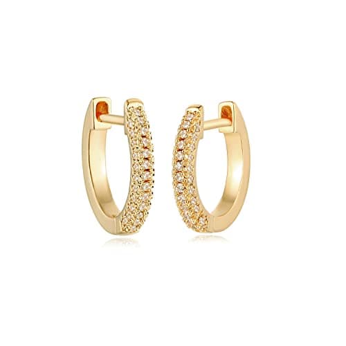 MYEARS Gold Hoop Huggie Earrings 14K Gold Filled Hypoallergenic Jewelry