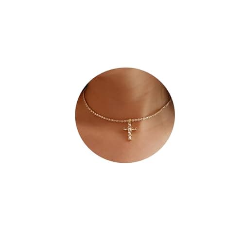 EFTOM Sparkly Gold/Faux Diamond Heart Choker Necklace for Women