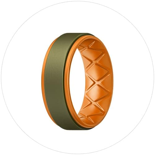 Egnaro Breathable Silicone Wedding Bands for Men - Multipack Step Edge