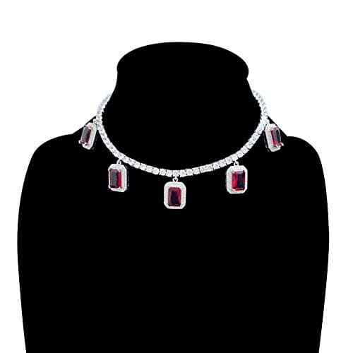 KMASAL Hip Hop Rhinestones Choker Pendant Necklace 18K Gold Plated for Men Women